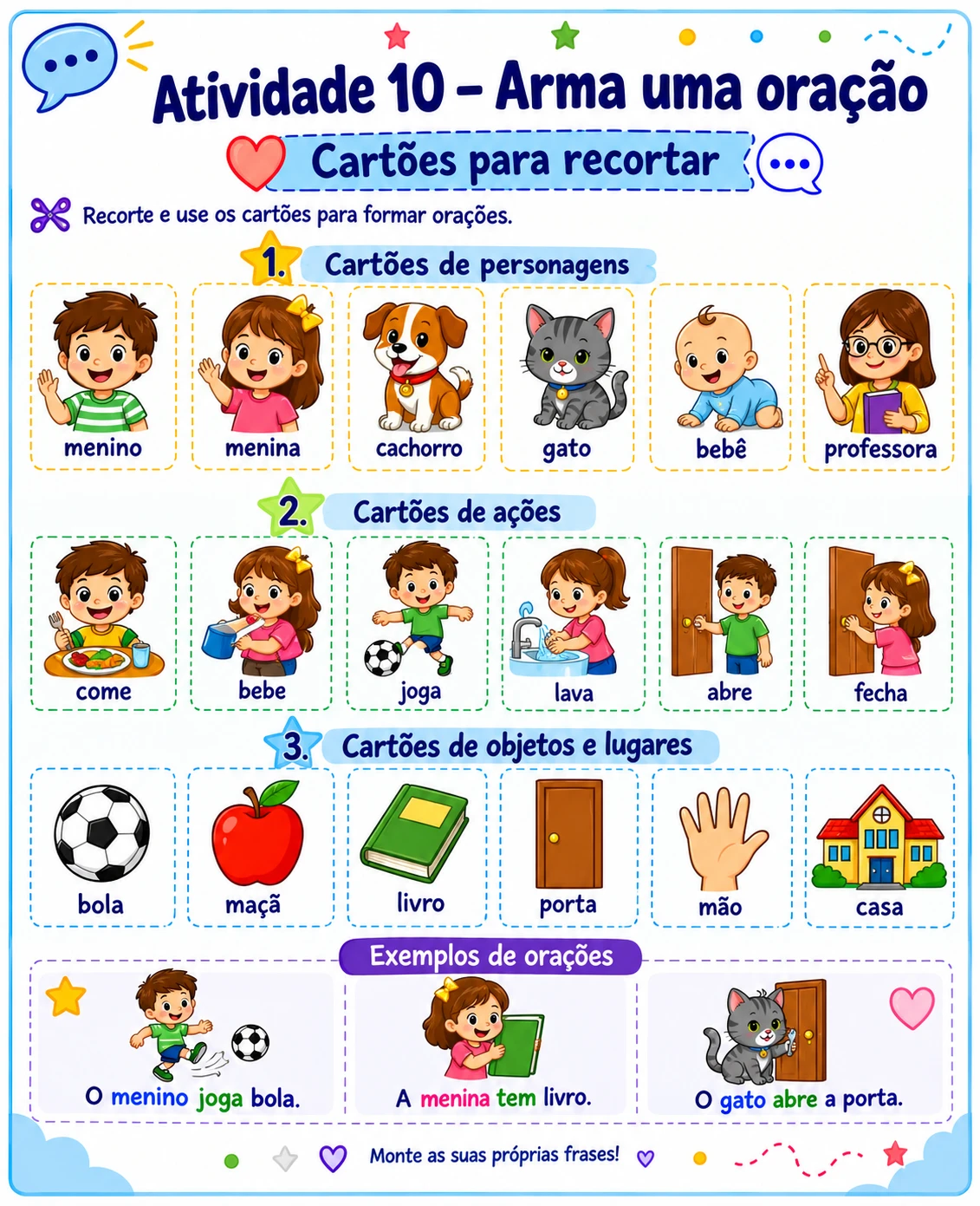 Atividade 10 - Cartões para recortar