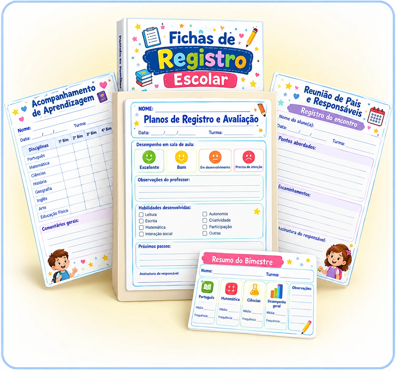Fichas de registro e evolução