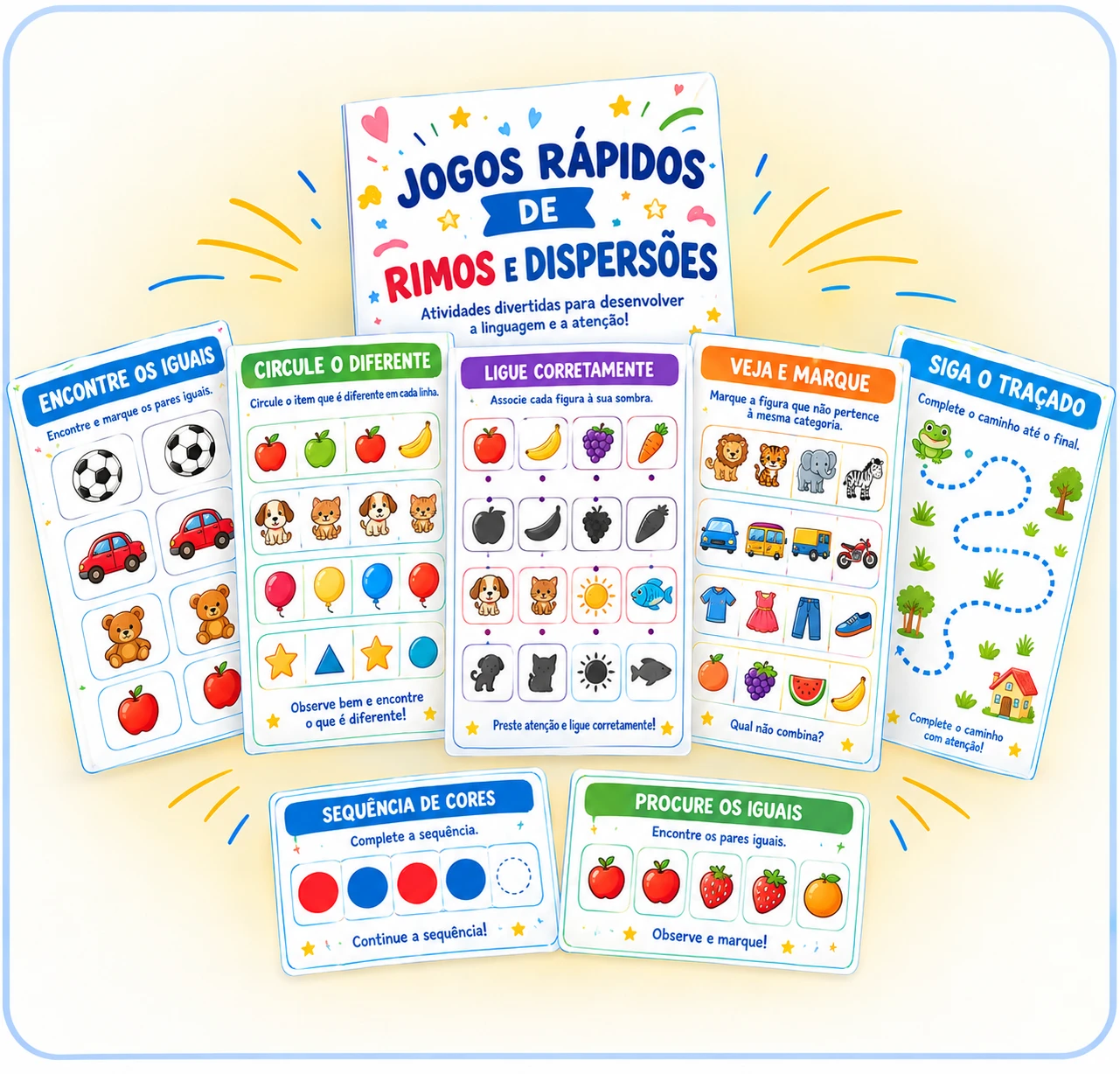 Jogos rápidos para crianças dispersas