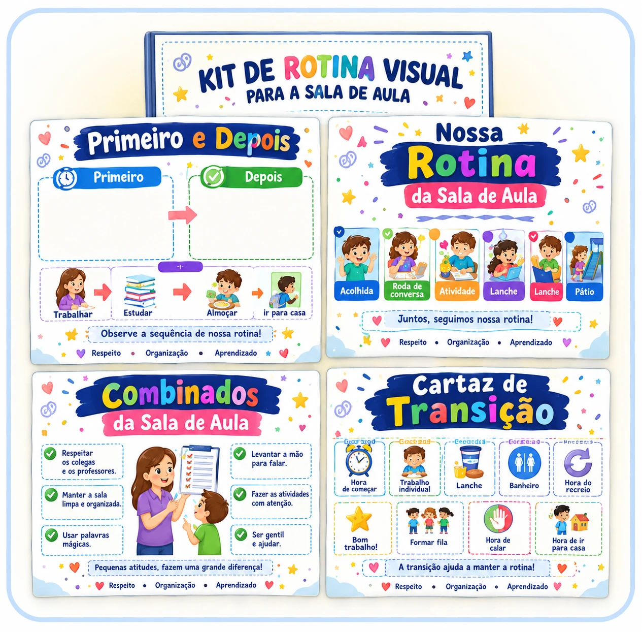 Kit de rotina visual para consultório